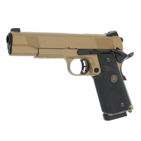 Softair - Pistole - KJW - KP-07 M1911 Co2 - ab 18,  über 0,5 Joule TAN