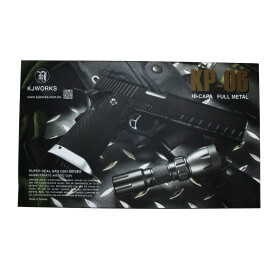 Softair - Pistole - KJ Works Hi-Capa 6 Full Metal GBB - Schwarz - ab 18, über 0,5 Joule