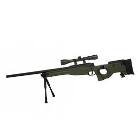 Softair - Sniper - Well AW .338 Sniper Rifle Set Upgraded-OD - ab 18, über 0,5 Joule