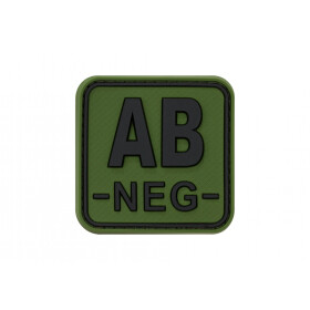 JTG Bloodtype Square Rubber Patch AB Neg-Forest