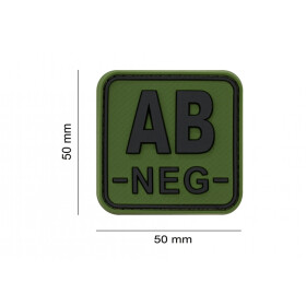 JTG Bloodtype Square Rubber Patch AB Neg-Forest
