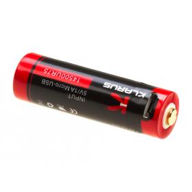 Klarus 14500 Battery 3.7V 750mAh Micro-USB-Black/Red