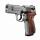 Alarm shot - gas signal pistol - Walther - P88 - 9 mm P.A.K - nickel/wood