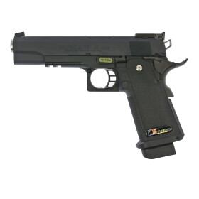 Softair - Pistole - WE Hi-Capa 5.1 Full Metal GBB-Schwarz - ab 18, über 0,5 Joule