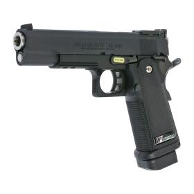 Softair - Pistole - WE Hi-Capa 5.1 Full Metal GBB-Schwarz - ab 18, über 0,5 Joule
