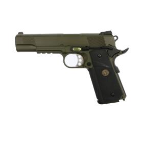 Softair - Pistole - WE - M1911 MEU Tactical Full Metal GBB OD - ab 18, über 0,5 Joule
