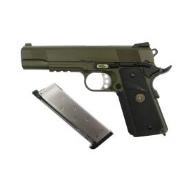 Softair - Pistole - WE - M1911 MEU Tactical Full Metal GBB OD - ab 18, über 0,5 Joule