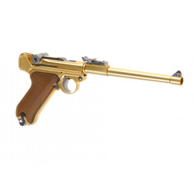 Softair - Pistol - WE - P08 8 Inch Full Metal GBB gold -...
