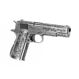 Softair - Pistole - WE M1911 Etched Full Metal GBB-Silver...