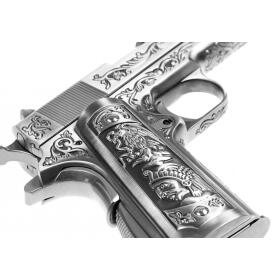 Softair - Pistole - WE M1911 Etched Full Metal GBB-Silver - ab 18, über 0,5 Joule