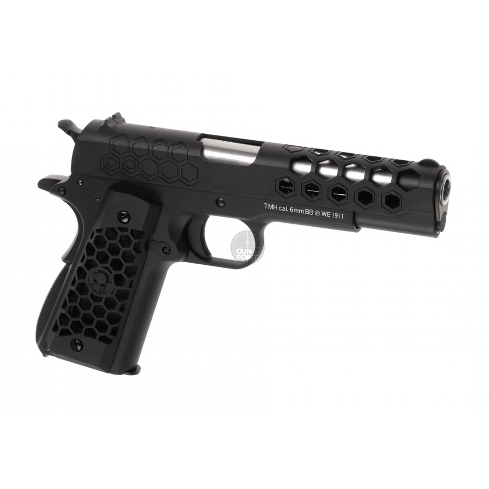 Softair - Pistole - WE - M1911 Hex Cut Full Metal GBB black - ab 18, über 0,5 Joule