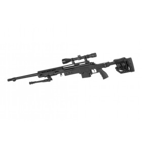 Softair - Sniper - Well 4411D Sniper Rifle Set Upgraded-Schwarz - ab 18, über 0,5 Joule