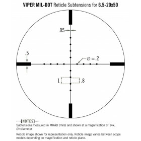 Vortex Optics Viper 6,5-20x50 PA Mil Dot MOA