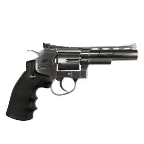 SET !!! Softair - Revolver - DAN WESSON 4" CO2 NBB silver - from 18, over 0.5 joules