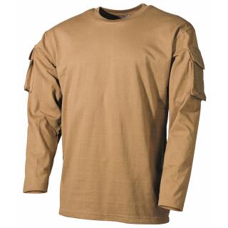 US Shirt, long sleeve, coyote,with sleeve pockets