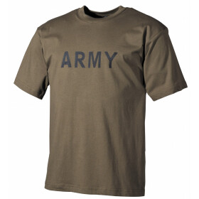 T-Shirt, bedruckt, "Army",oliv