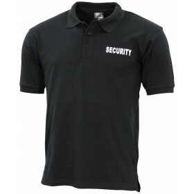 Polo shirt, black,security, printed