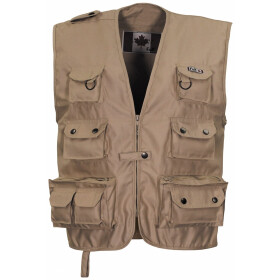 Outdoor vest, khaki, heavy design