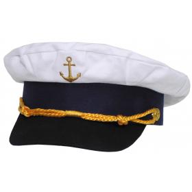 Navy visor cap,anchor gold embroidered