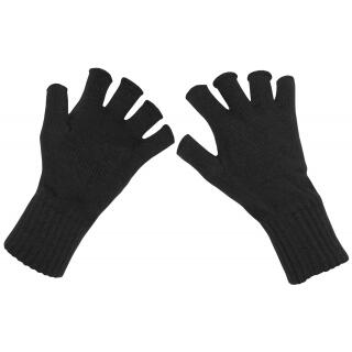 Strick-Handschuhe, schwarz,ohne Finger