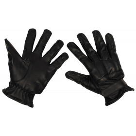 Leather gloves, black, with quartz sand filling