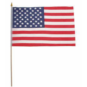 Fahne, USA, Polyester,Holzstiel, 30 x 45 cm