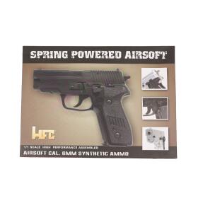 OpTacs Softair SET HFC 226 Spring Pistole + Speedloader, BBs und OpTacs Patch