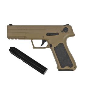Softair - Pistole - Cyma CM127 AEP-TAN mit LiPo und Koffer - ab 14, unter 0,5 Joule