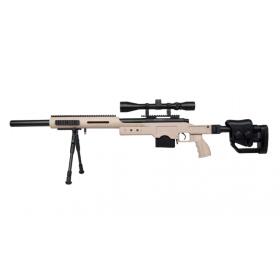 Softair - Rifle - GSG 4410 Sniper spring pressure tan - incl. scope - from 18, over 0.5 joules